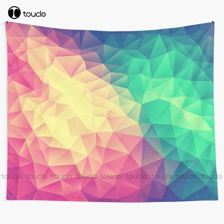 

Abstract Polygon Multi Color Cubism Low Poly Triangle Pride / Lgbt Design Tapestry Nature Tapestry Background Wall Wall Covering