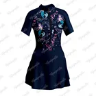 Женское платье-комбинезон с коротким рукавом, из лайкры