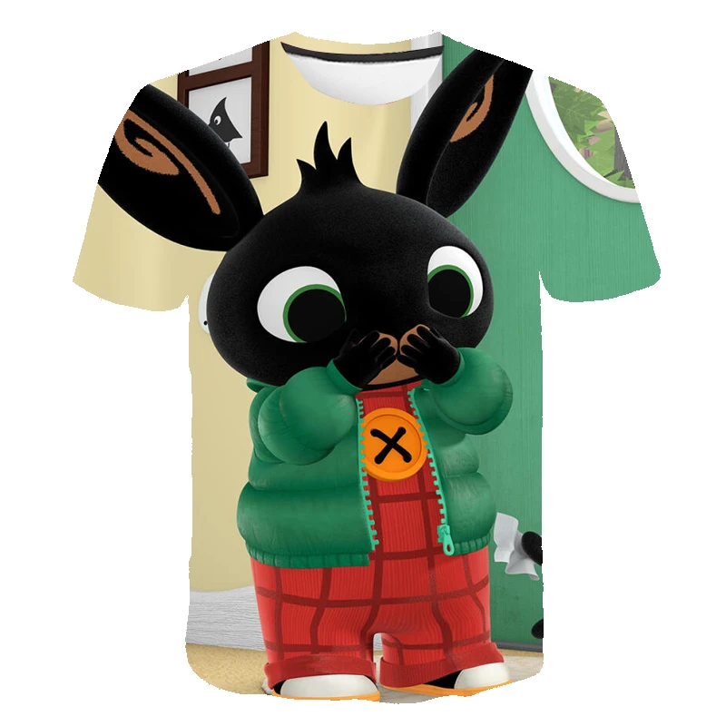 

Bing Rabbits Anime Cartoon t shirt Boys And Girls T-Shirt Child Baby Print O-Neck Short Sleeve Kids Summer Funny Casual Tee Tops