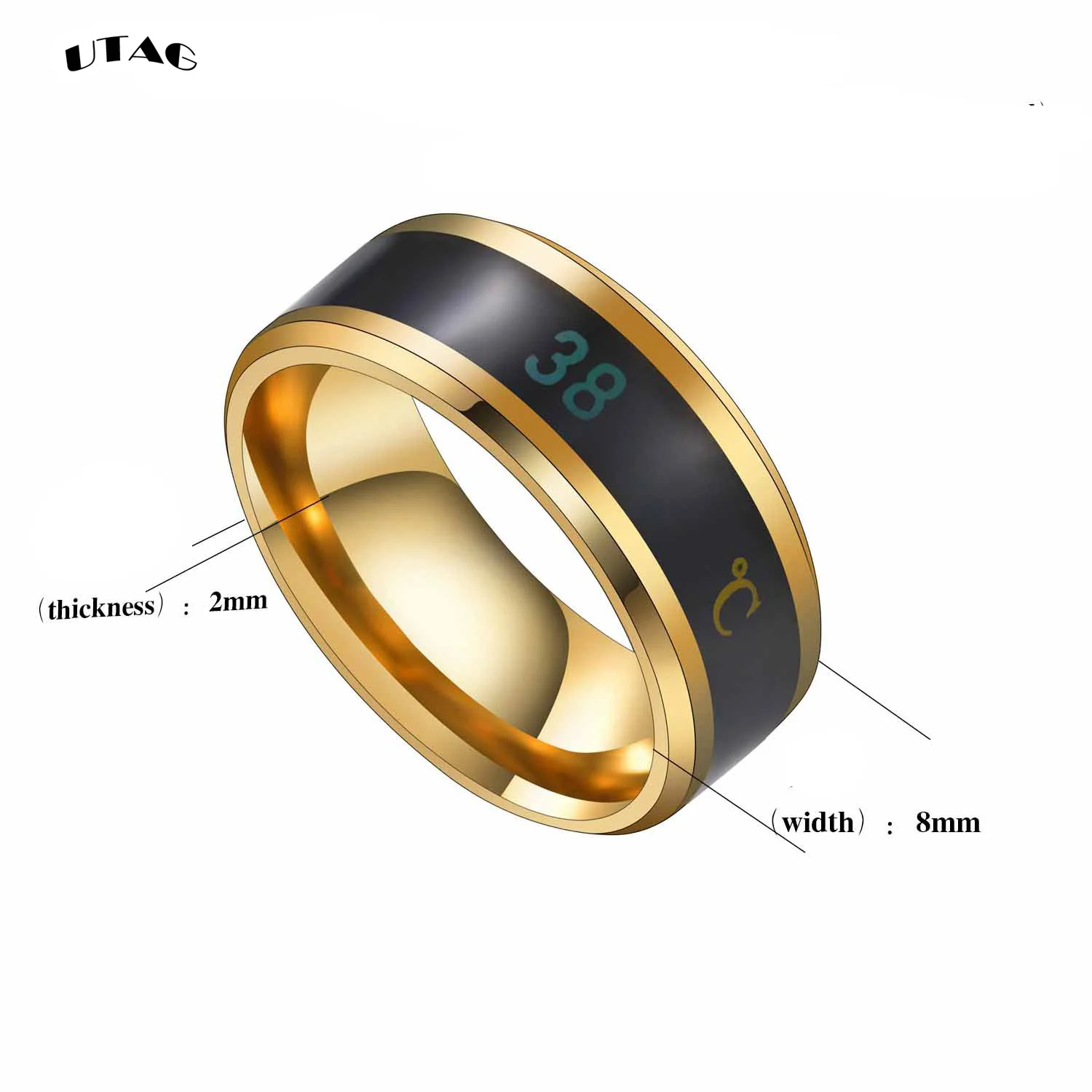 Смарт датчик температуры тела UTAG кольцо из нержавеющей стали модный дисплей в