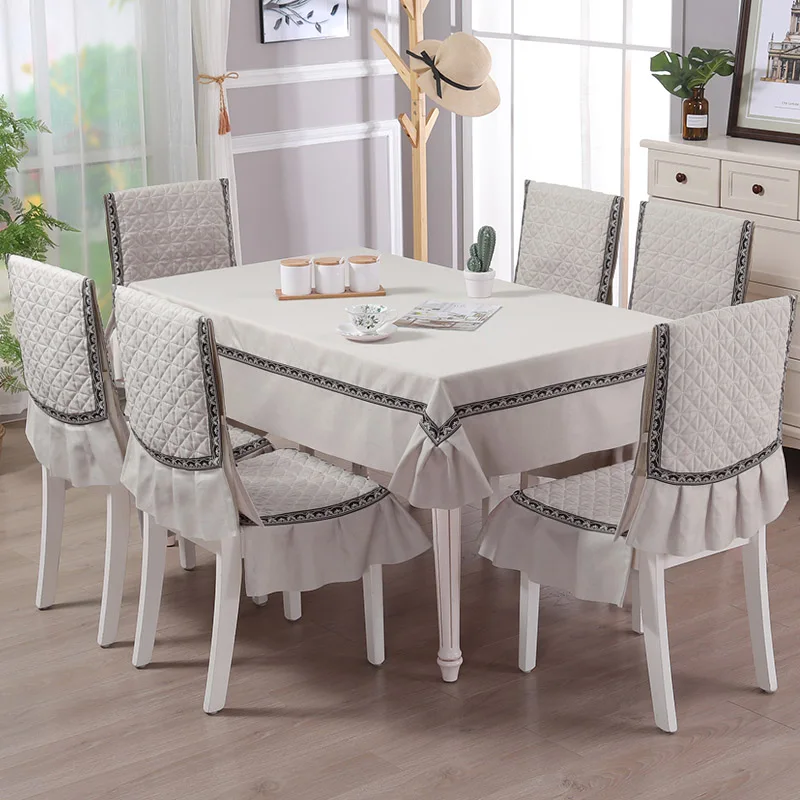 Прямоугольный стол накрыть простая домашняя скатерть для обеденного стола