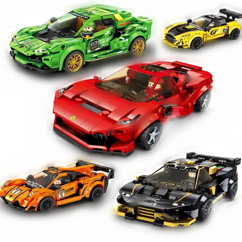 

Autos Diecast Building Blocks City Speed Champions Racing Sport Car Super Racers Man Bricks Children Boy Toys Gift