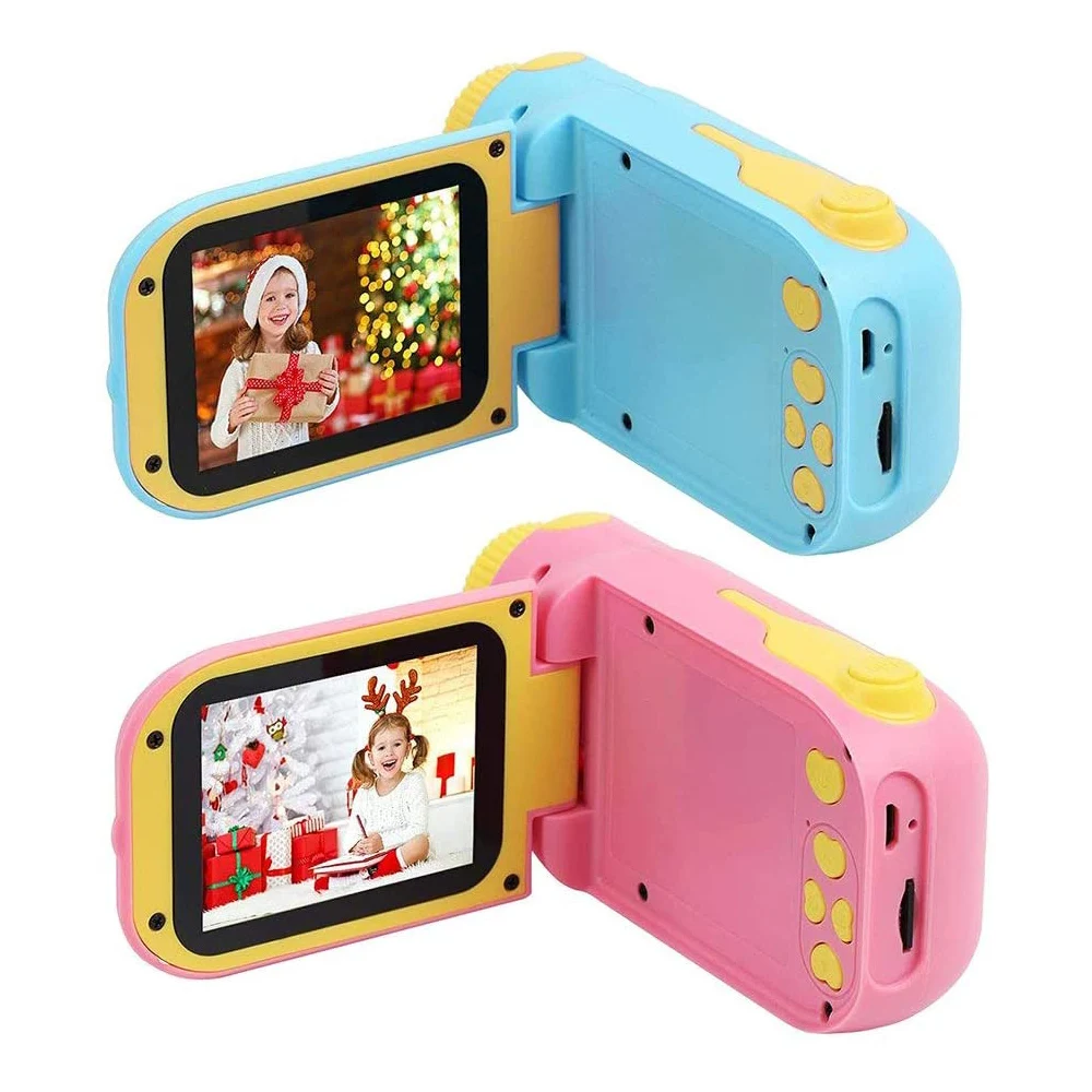 Portable Kids Camera Mini Digital 1080P HD Cameras 2 inch Rotation Screen 2000W Pixels DV Player for Boys Girls Gift Cute Toys