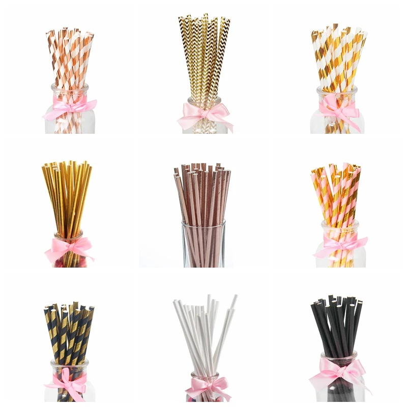 25 шт./компл. фотообои золотистая Серебристая солома это мальчик Девочка Розовая