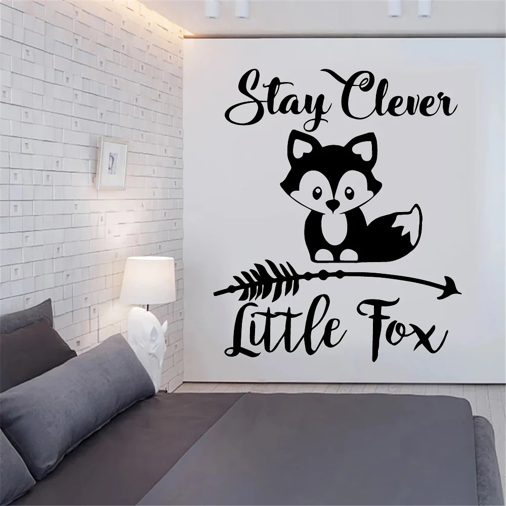 

European Style Little Fox Wall Stickers Home Decoration Mural Fashion Decals For Baby's Rooms Poster Adesivo De Parede HJ0264