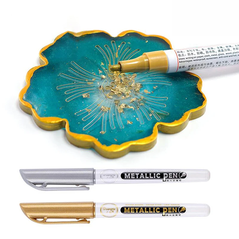 

Metallic Waterproof Permanent Paint Pens DIY Epoxy Resin Craftwork Art Marker