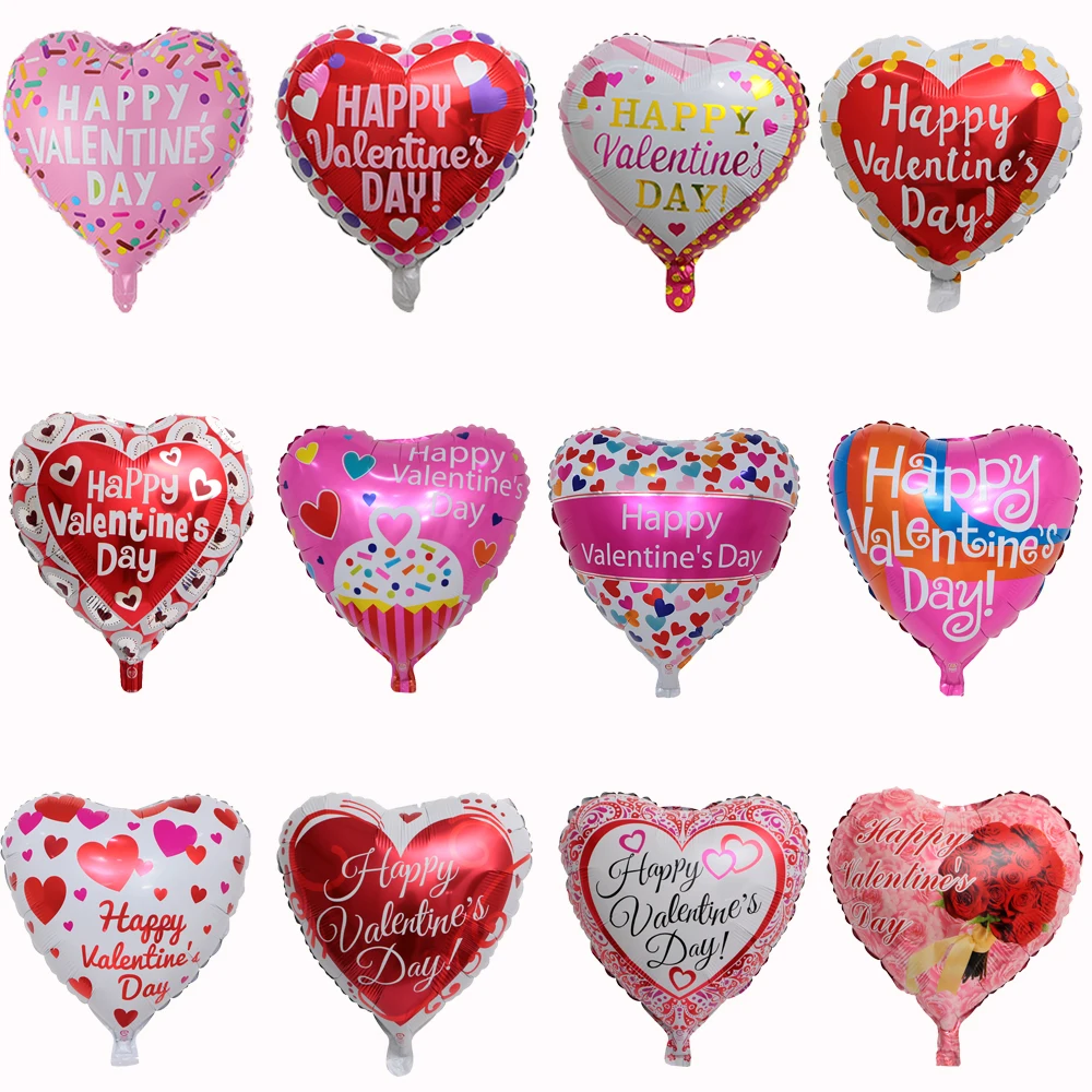 

10Pcs 18inch Heart Shape I love you Foil balloons Valentines Day Helium Globos Anniversary Party Wedding Decoration Supplies