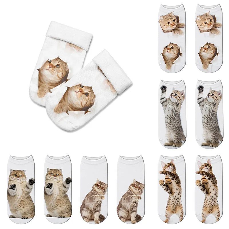 

Cute Cat Pattern Socks Women Unisex Cartoon Animal Socks Cotton Breathable Calcetines Mujer Casual Funny Summer Socks Women