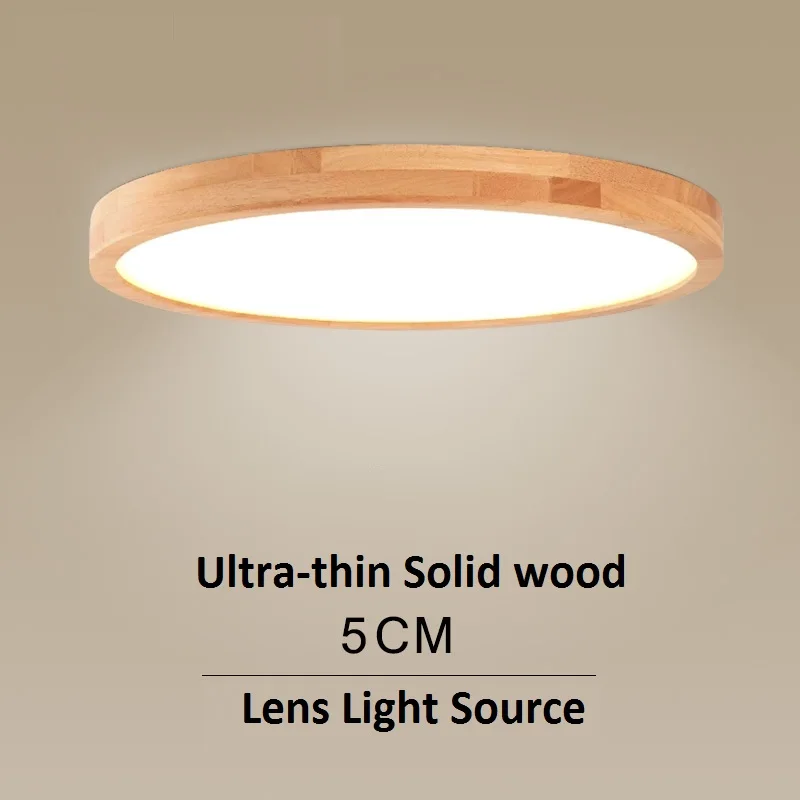 Новый ультратонкий потолочный светильник LukLoy из массива дерева 5 см для спальни