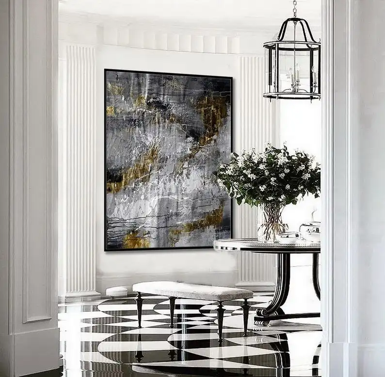 

Экстра большие вертикальные текстурированный реферат холсты для рисования стены искусства оверсайз Текстура акриловой живописи черного и...