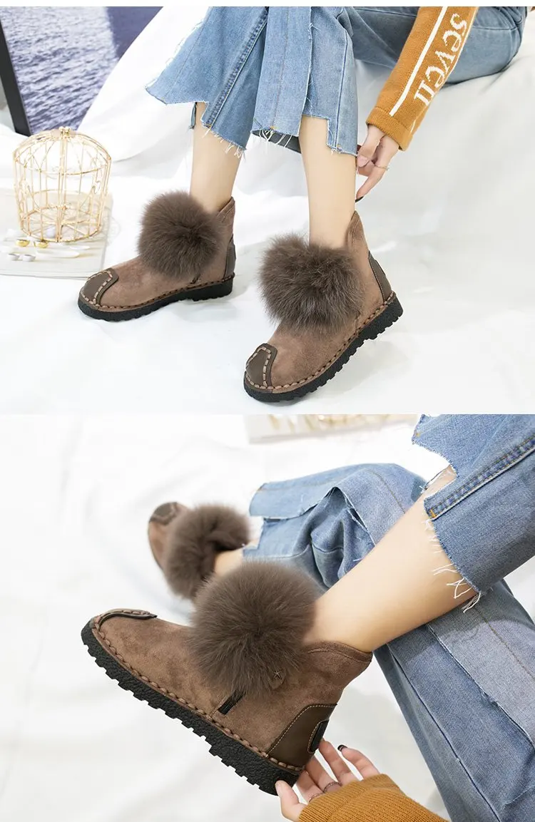 SWYIVY/зимняя обувь; черные ботинки; женская обувь; chaussure Femme; ; женские ботинки; Зимние ботильоны на меху; теплые зимние женские ботинки на плоской подошве