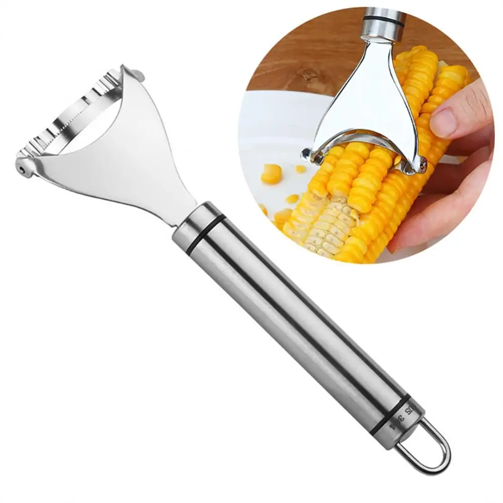

Stainless Steel Corn Slicer Peeler Thresh-er Cutter Kern-el Remove Kitchen Tool