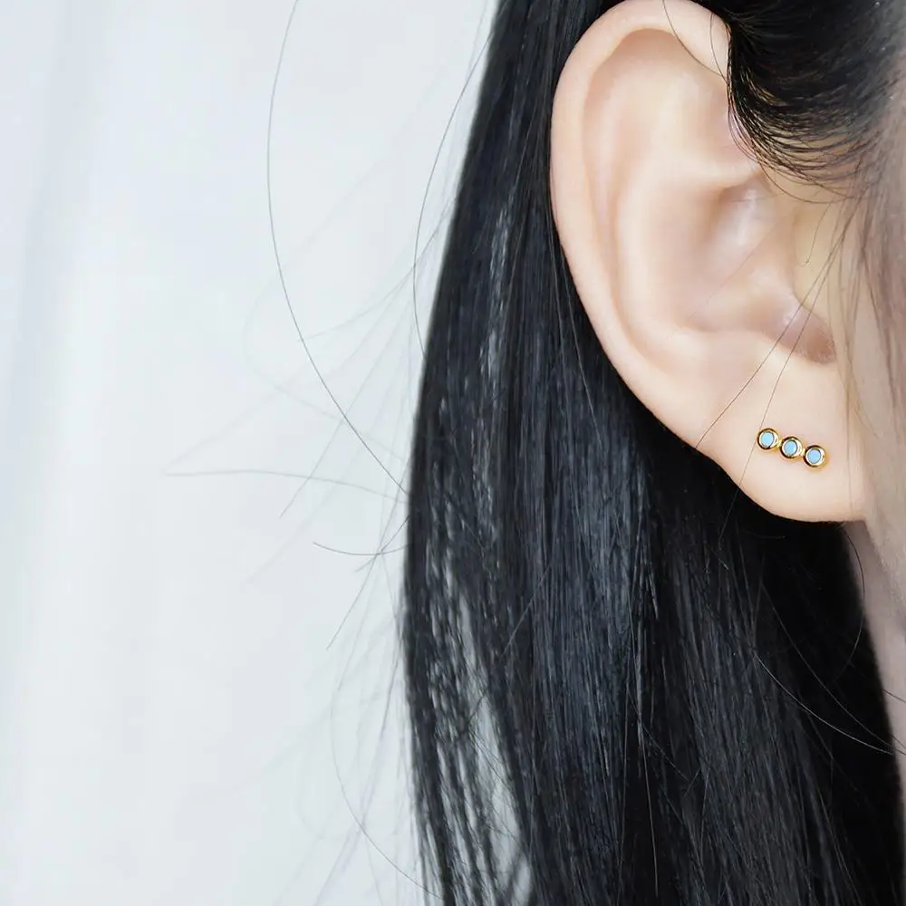 Женские круглые серьги пусеты из стерлингового серебра 925 пробы с