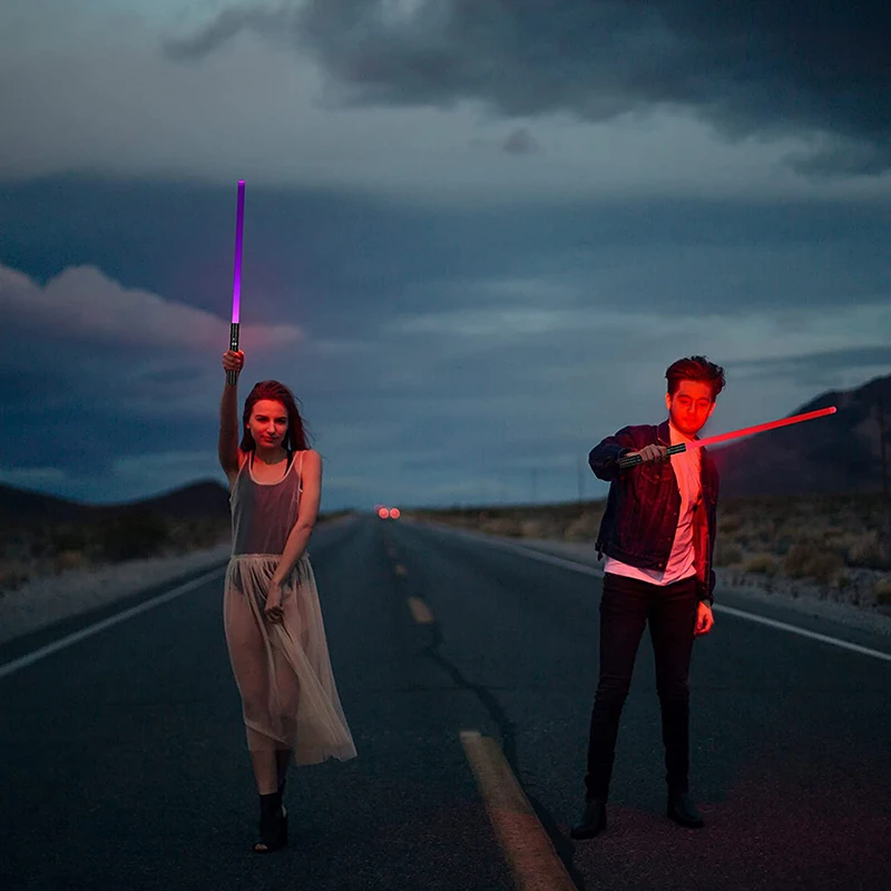 Металлическая ручка световой меч красный зелёный синий 7 цветов сменный