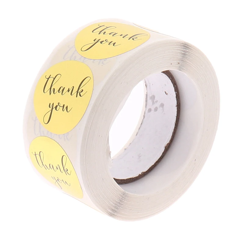 

500 Pcs Round Gold Thank You Stickers Seal Labels Scrapbooking For Stationery