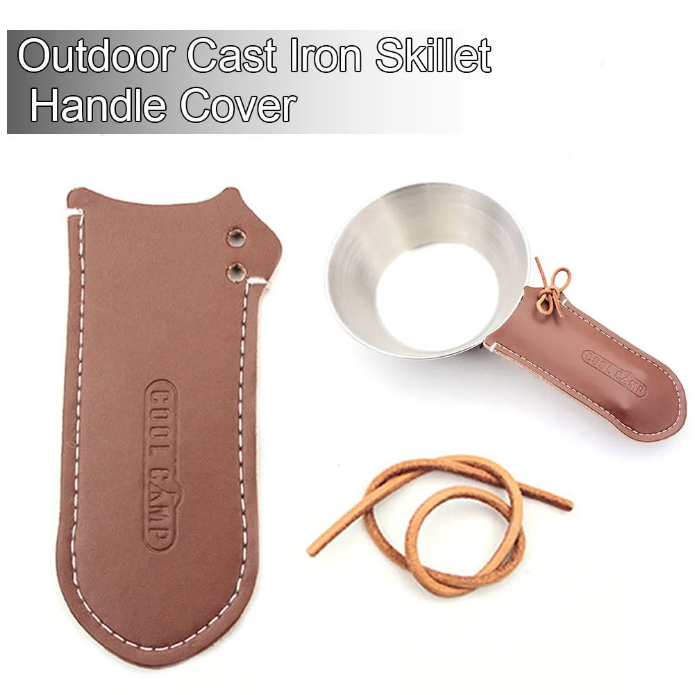 

Инструмент для приготовления пищи на открытом воздухе, чугунная плитка, чехол из чугуна, чехлы для сковородок, кожаный держатель с горячей р...