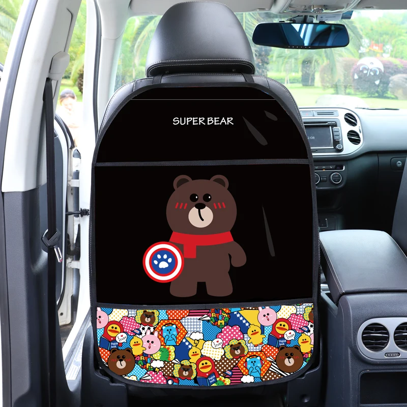 Little Bear Стиль сенсорного экрана детский коврик против ударов для автомобиля против грязи коврик для автомобильного сиденья - Название цвета: Little Bear