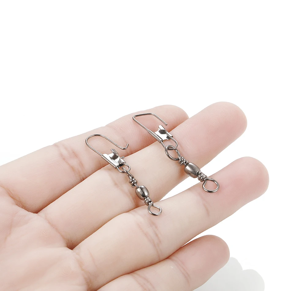 

50PCS Stainless Steel Fishing Connector Pin Bearing Rolling Swivel Snap Fish Hook Lure Swivels Tackle Fishing Accessories