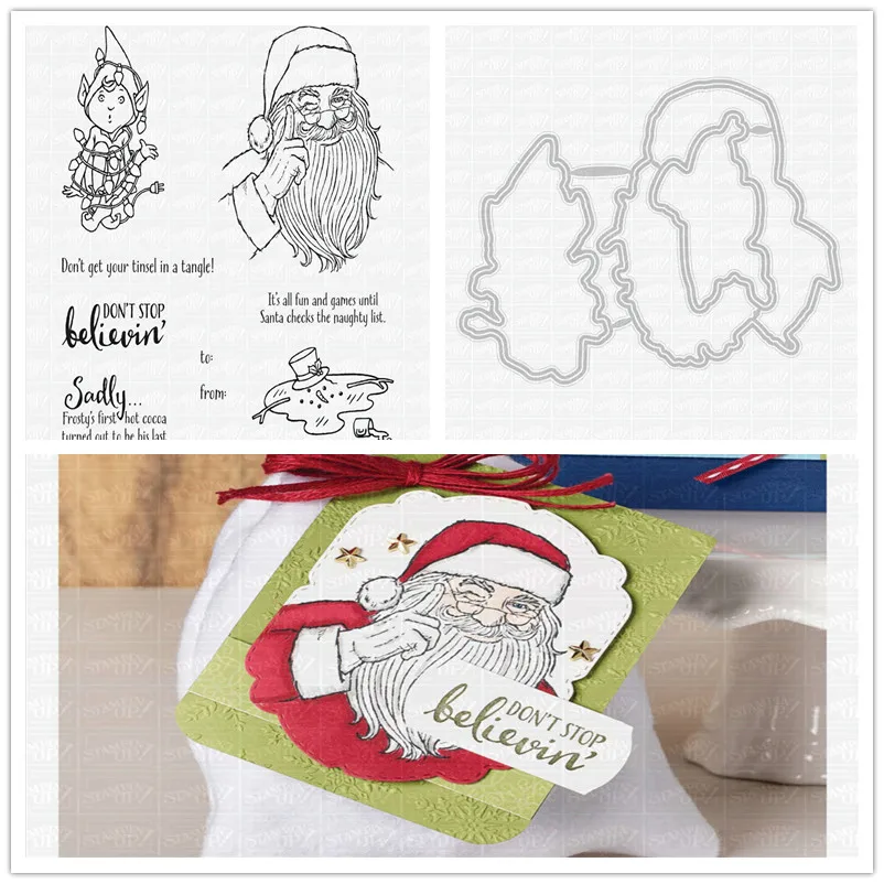 

BELIEVINE Christmas Clear Stamps and Dies Scrapbooking New Arrival 2021 Die Cutters for Scrapbooking Stamping Cutting Templates