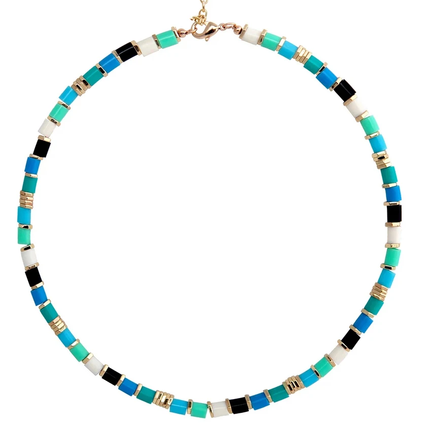 necklace 26 Богемский воротник vsco девушка lucite shell Чокеры Ожерелье bijoux femme переработанный диск Африканский виниловый бисер ожерелье для женщин HEISHI - Окраска металла: necklace 26