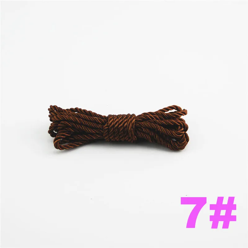 DIY Cord Jewelry findings 3 мм сплошной цвет 3 плетеный шнур декоративная скрученная атласная полиэфирная нить 100 м/шт. DS217 - Цвет: 7