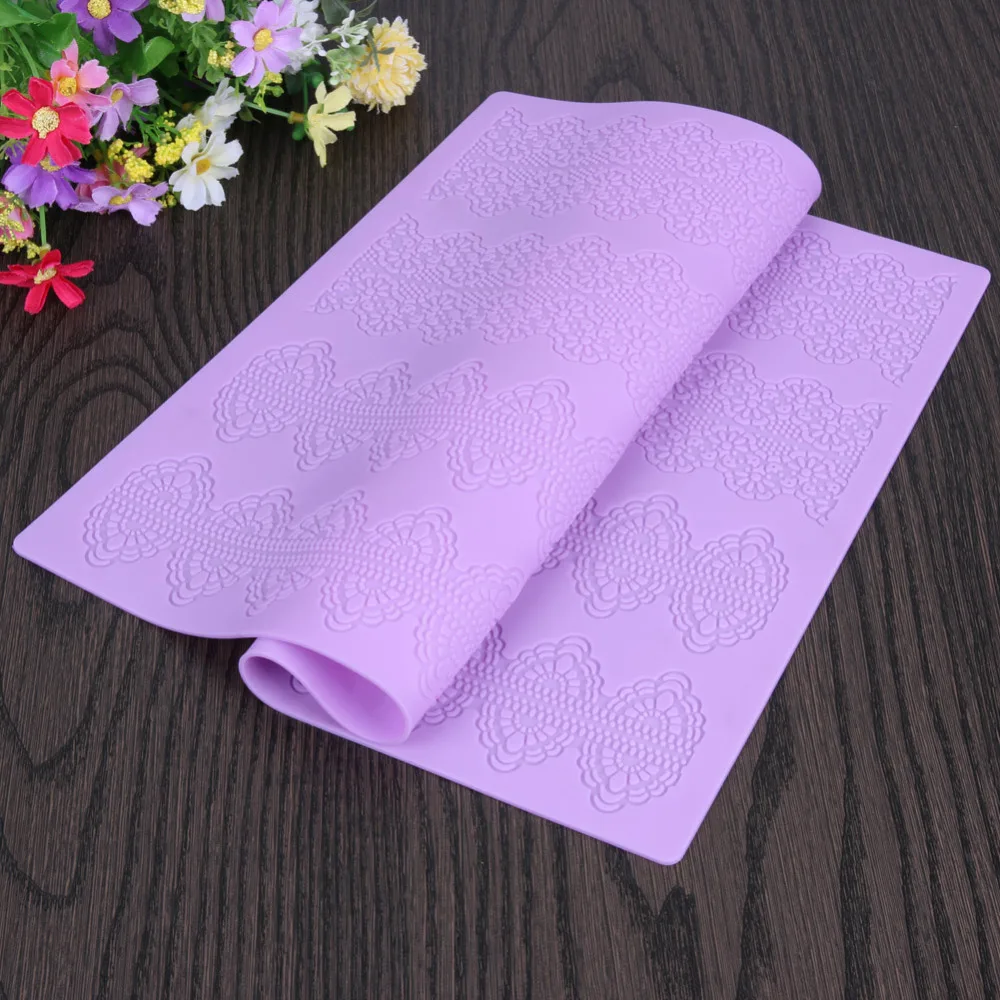 Силиконовая форма большого размера для украшения торта цветов кружева помадки
