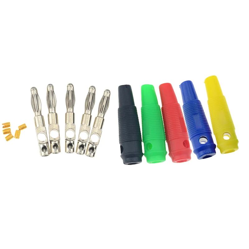 4 шт. мм аудио динамик Банановый штекер Посеребренный разъем красный черный