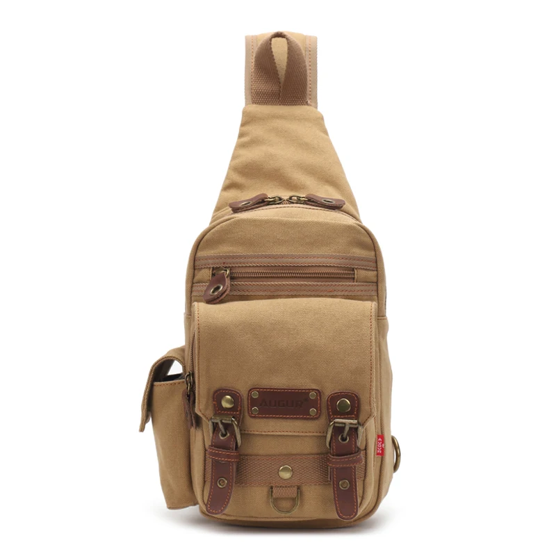 Men's Fashion Crossbody Bag Theftproof Canvas Chest Bags Casual High Quality Men Shoulder Bags Chest Waist Pack
