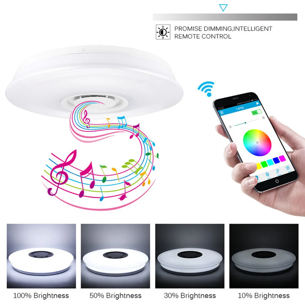 

Modern RGB Ceiling Light for Bedroom Music Ceiling Lamp with Bluetooth Speaker Dimmable Home Decoration Living Room led lights