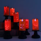 Светодиодный ночсветильник в виде тыквы на Хэллоуин, украшение для комнаты, светильник для спальни, подсвечник для Хэллоуина, декоративные аксессуары для вечеринок