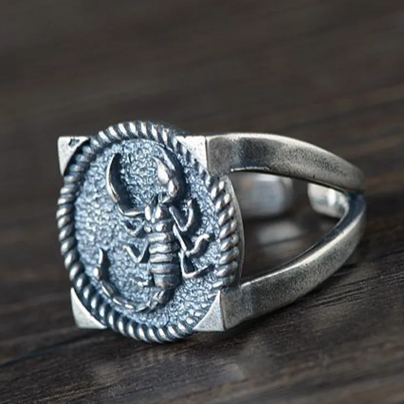 Серебряное Винтажное кольцо в виде скорпиона из тайского серебра S925