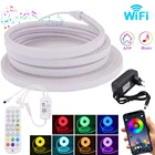 12V WiFi RGB Светодиодный светильник с Tuya Smart Life App контроль гибкий неоновый знак музыка Светодиодная лента Водонепроницаемая неоновая лента подсветка светильник