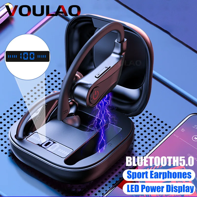Bluetooth 5,0, беспроводные наушники, спортивные, водонепроницаемые, свободные руки, наушники-вкладыши, гарнитура с микрофоном+ зарядная коробка для iPhone, Xiaomi
