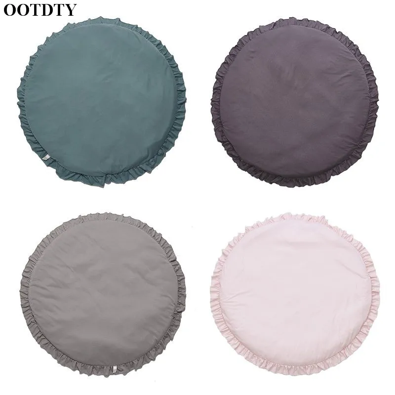 OOTDTY Round Kids Rugs Lace Soft Baby Floor Game Play Mat for Nursery Bedroom and Playroom Crawling Carpet Home Decoration | Игрушки и