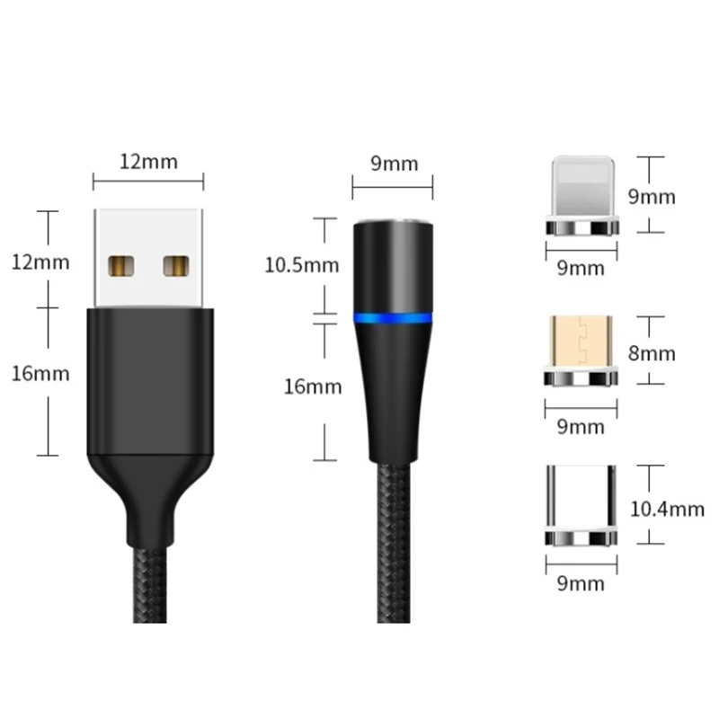 

Magnetic Charger Micro Usb Cable For iphone Usb Type C Fast Charging Adapter 3A Magnet Charger Wire For Samsung Xiaomi Cord