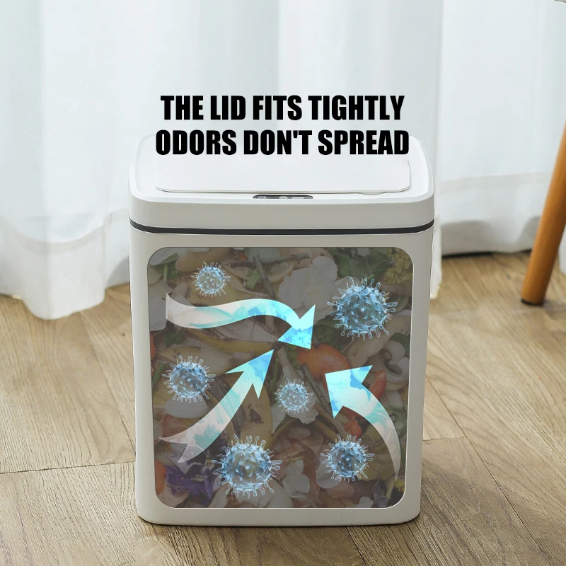 

14/16L intelligent trash can Home automatic induction with cover toilet, bedroom, electric kitchen, living room trash can