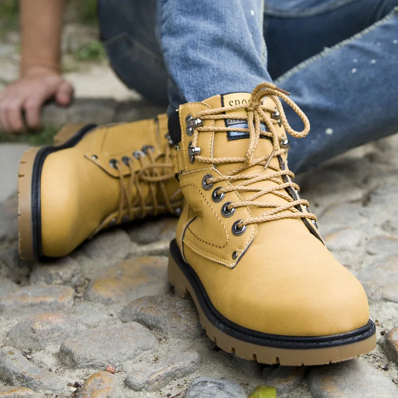 Мужские Ботильоны новые мужские Ботинки martin из искусственной кожи на платформе