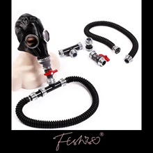 Ftshist Breath Control Tube Threaded Tee 40mm Interface For Latex Gas Mask Sex Suffocation Valve Threaded Connection Accessories