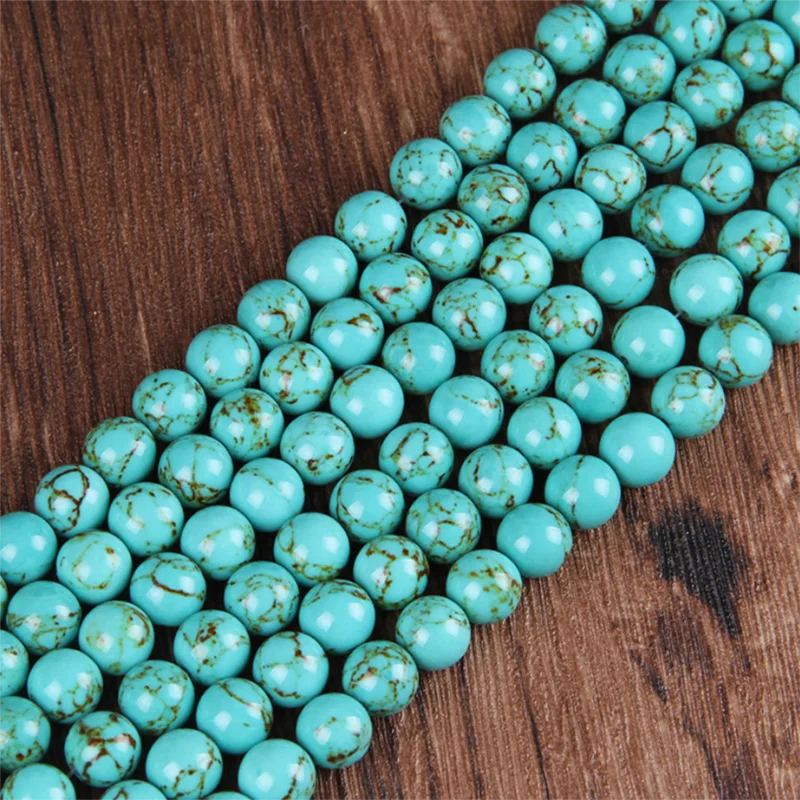 Оптовая продажа розовых бирюзовых бусин круглые бусины с натуральным камнем для