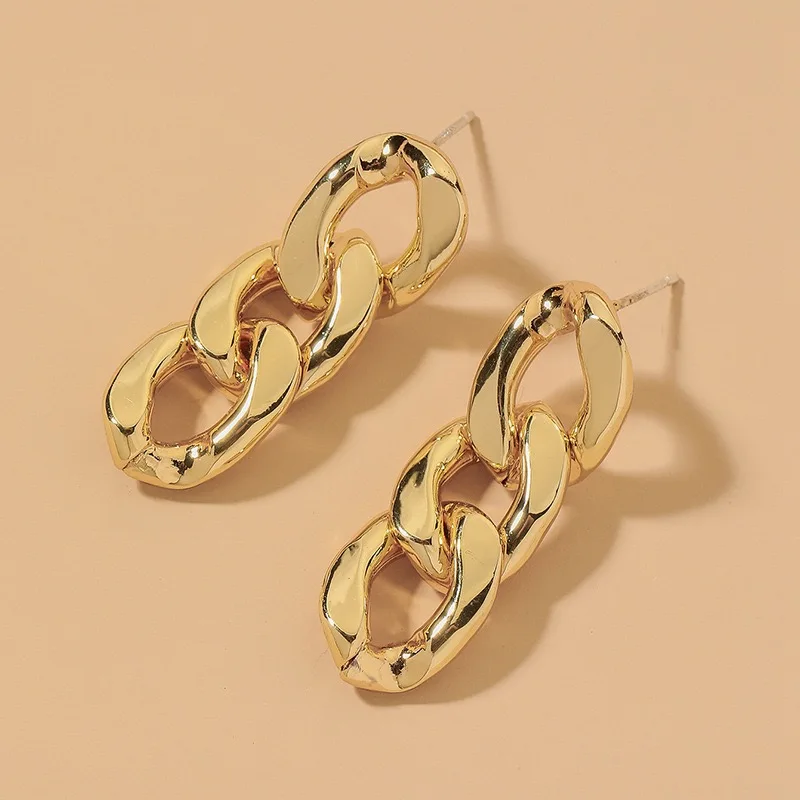 

Geometric Chain 925 Sliver Needle Fashion Dangle / Drop Earrings Ins Style Popular Metal Ear Studs Classic Jewelry for Women