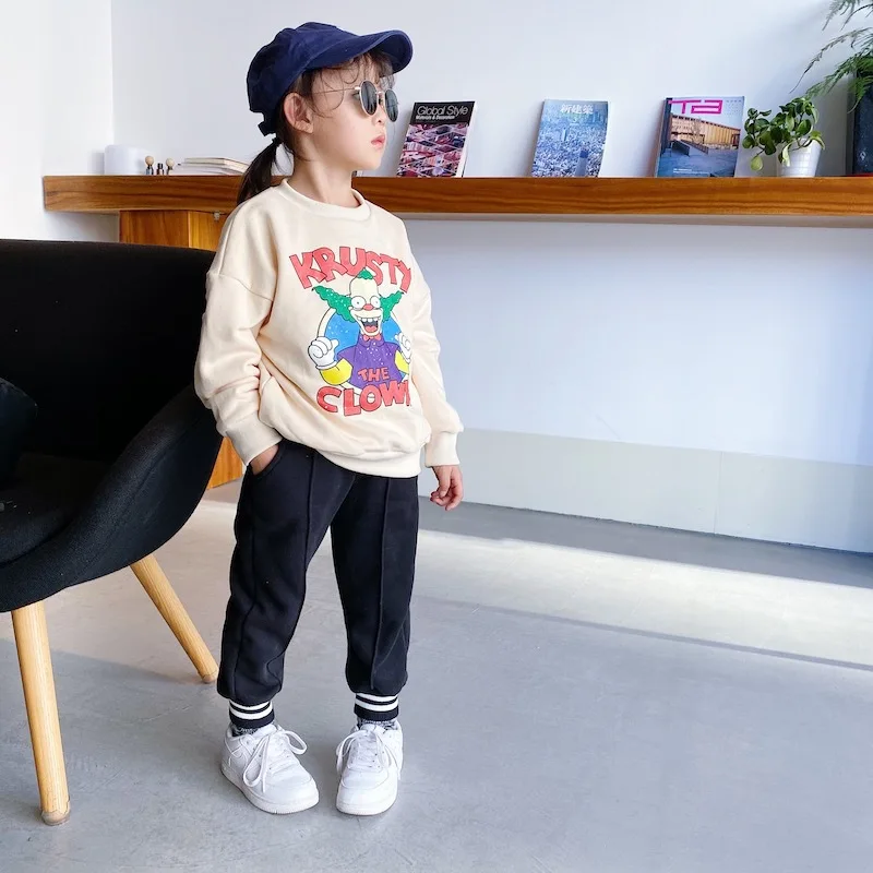 Детские брюки с бархатными штанинами повседневные плотные штаны в Корейском