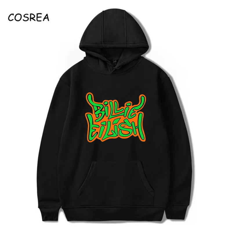 Billie Eilish/Одежда, толстовка с капюшоном, толстовки с капюшоном, Модные осенние сексуальные K-pops Harajuku, свободные топы, Спортивная рубашка для женщин и девочек
