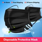 Одноразовые маски черный 3-слойный слоя Анти-пыль безопасный фильтр маска для лица нетканые дышащий защитный Mascarillas с экспресс-доставка