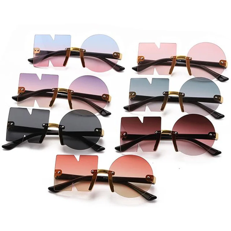

Children Funny Sunglasses Rimless Sun Glasses Baby Gradient Color Lens Eyewear Anti-UV Spectacles Goggle Kids NO Eyeglasses