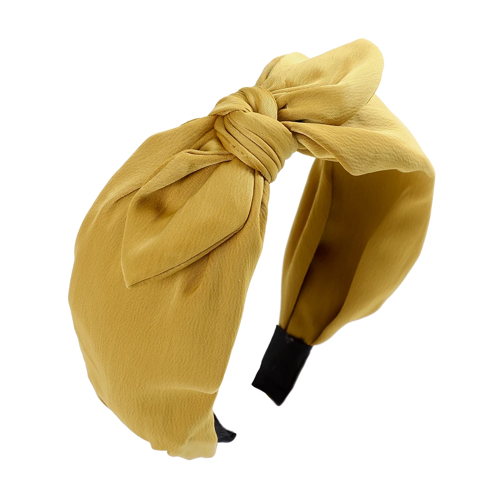 10 Haimeikang Rabbit Ear Cross Headband For Lady Double Hair Bow Hairband Girl Top Knot Turban Fabric Wide Hair Hoop - Цвет: 10