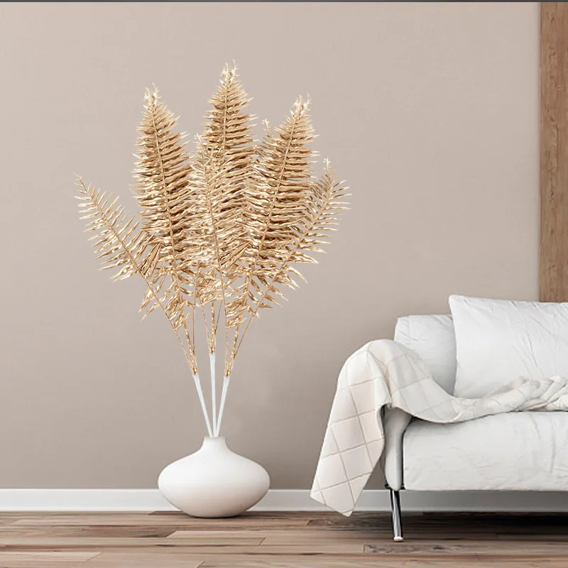 1 бутон золотой искусственный цветок перо павлина кленовый лист эвкалипт