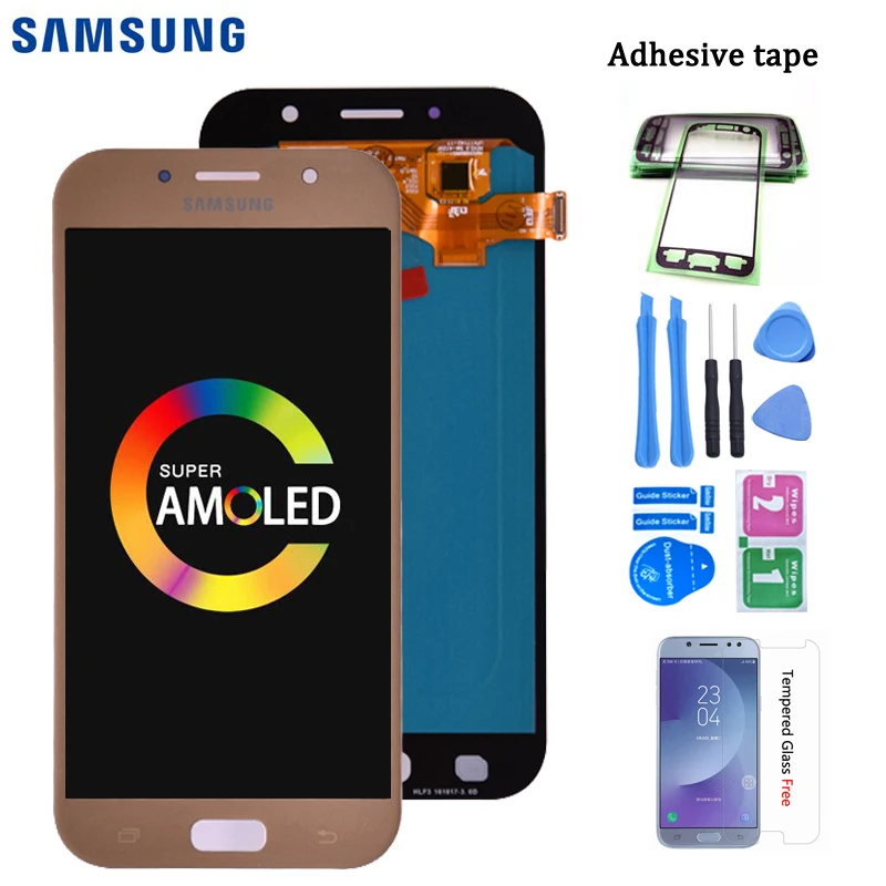 Супер Amoled для Samsung Galaxy A7 A720 A720F ЖК-дисплей кодирующий преобразователь сенсорного экрана в сборе lcd для Galaxy A7 Duos lcd