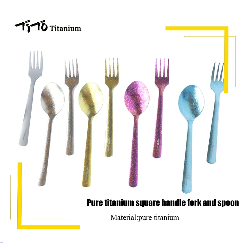 Titanium Spork Longhandle походная Титановая Ложка Вилка Portabale столовые приборы кемпинговая