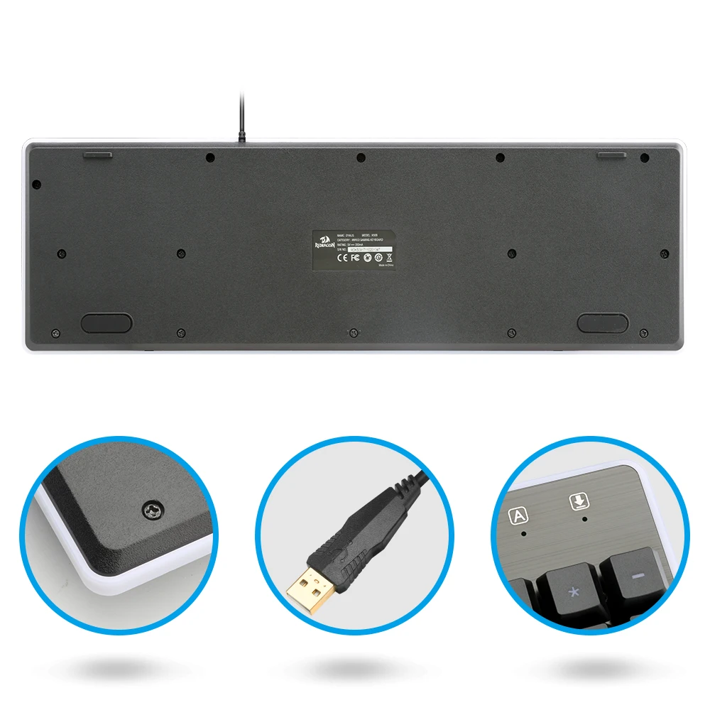 Игровая мембранная клавиатура Redragon K509 с USB эргономичный 7 цветов светодиодный