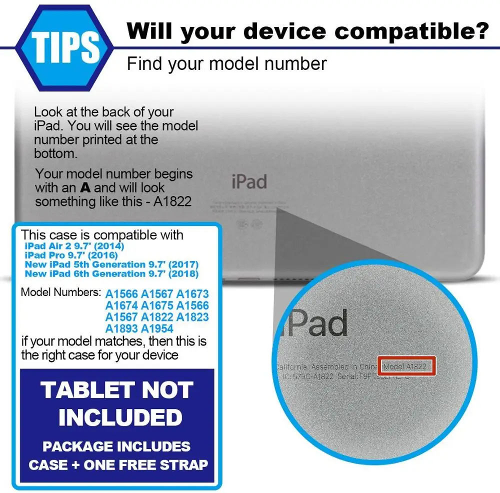 Для iPad 5th/6th/Air 2/Pro 9 7 3 слойный ударопрочный чехол с защитной пленкой для экрана